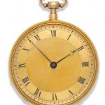 French. A good continental gold open face key wind musical quarter repeating pocket watch