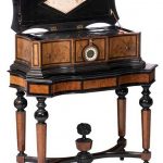 A fine burl walnut and ebonised wooden cylinder music box with orchestreon organ