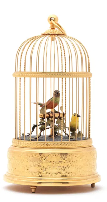 Gilded Brass Musical Bird Cage